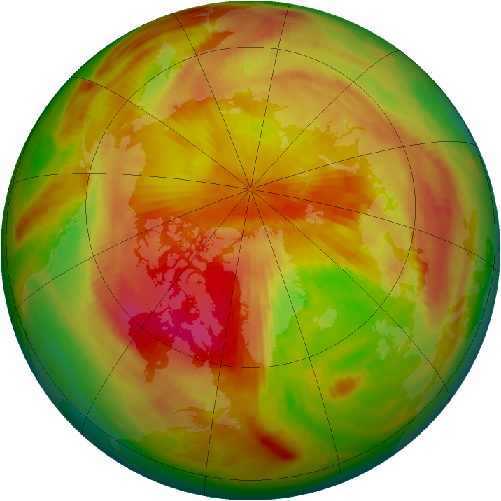 Arctic ozone map for 18 April 1981
